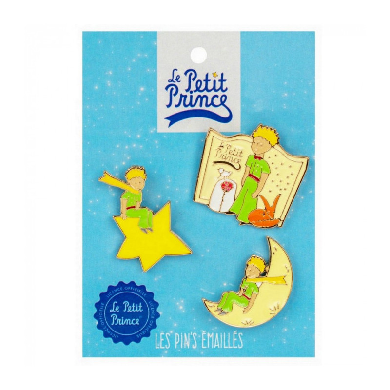 SET DE 3 PINS LE PETIT PRINCE ETOILE LUNE LIVRE