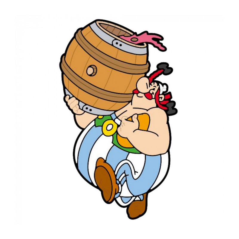 OBELIX AVEC UN TONNEAU ASTERIX CHEZ LES BRETONS MAGNET 6CM