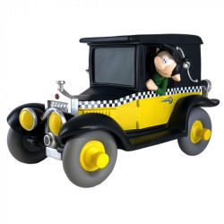 GASTON LAGAFFE ET SON TAXI FIAT 509 TIRELIRE PVC 15CM