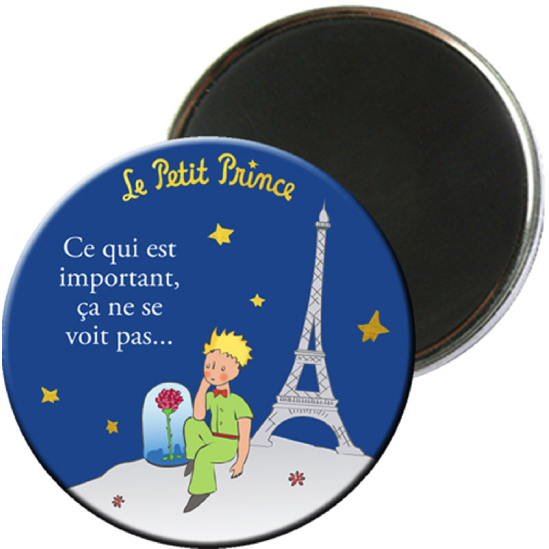 LE PETIT PRINCE A PARIS ROSE BLEU MAGNET ROND 50 MM