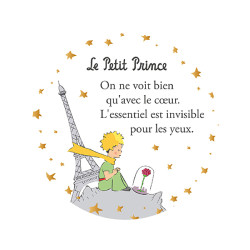 LE PETIT PRINCE A PARIS ROSE BLANC MAGNET ROND 50MM