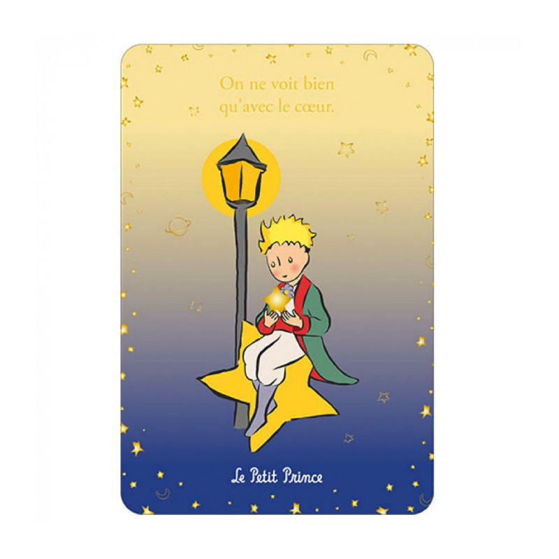 LE PETIT PRINCE SUR UNE ETOILE CARTE POSTALE 10X15CM
