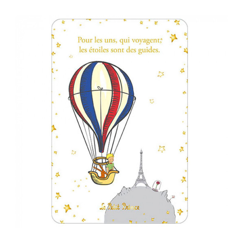 LE PETIT PRINCE EN MONGOLFIERE AVEC LA TOUR EIFFEL CARTE POSTALE 10X15