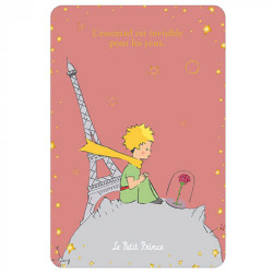 LE PETIT PRINCE AVEC SA ROSE ET LA TOUR EIFFEL CARTE POSTALE 10X15 CM