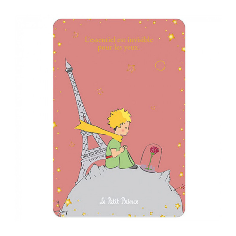 LE PETIT PRINCE AVEC SA ROSE ET LA TOUR EIFFEL CARTE POSTALE 10X15 CM