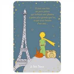 LE PETIT PRINCE ET RENARD OBSERVANT LA TOUR EIFFEL CARTE POSTALE 10X15