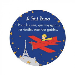 MAGNET ROND DECORATIF LE PETIT PRINCE AVION ET TOUR EIFFEL 55MM