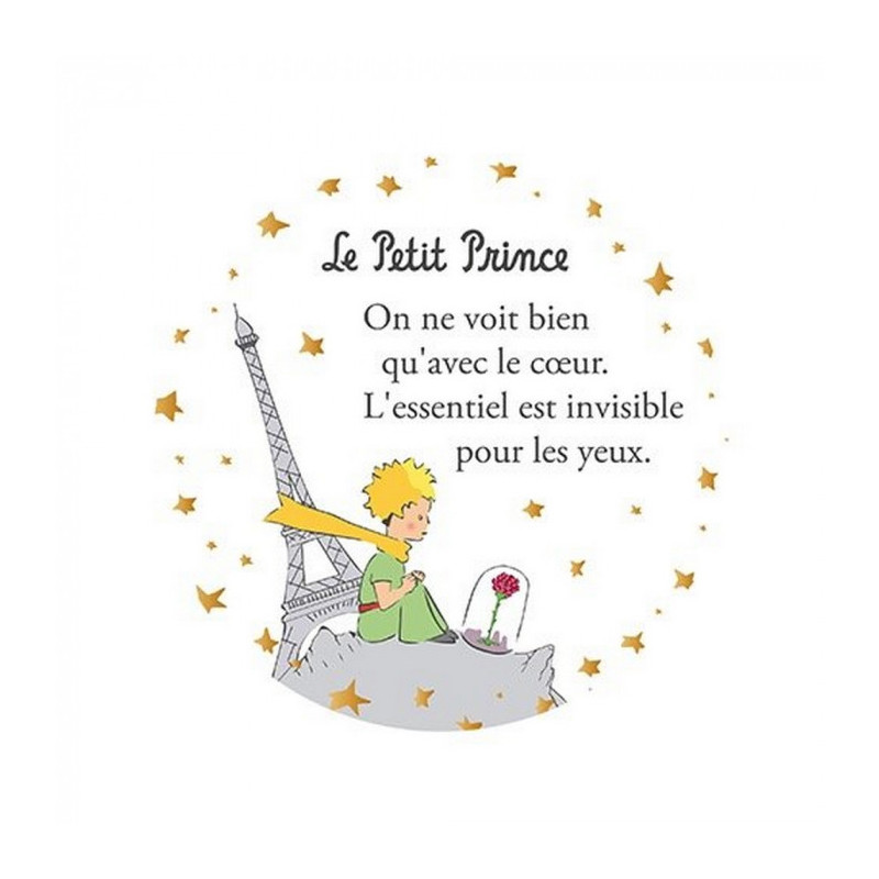 MAGNET ROND LE PETIT PRINCE ROSE ET TOUR EIFFEL 55MM