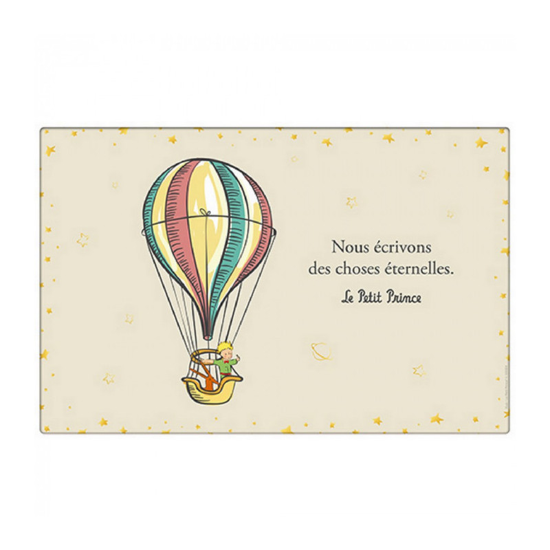 SET DE TABLE LE PETIT PRINCE AVEC LE RENARD EN MONTGOLFIERE