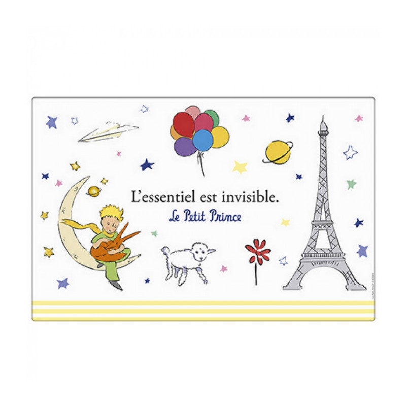 SET DE TABLE LE PETIT PRINCE ASSIS SUR LA LUNE AVEC LE RENARD