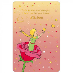 LE PETIT PRINCE SUR SA ROSE CARTE POSTALE 10X15CM