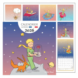 CALENDRIER MURAL LE PETIT PRINCE AVEC SA ROSE ET RENARD 2026