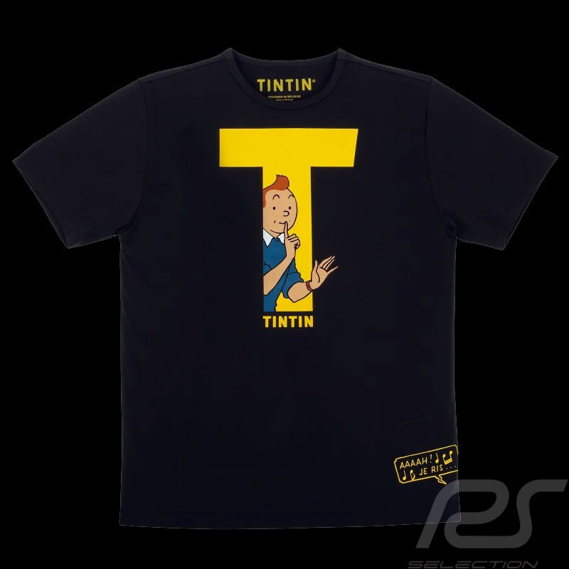 TINTIN T SHIRT T NOIR ET JAUNE TAILLE 4ANS