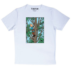 T SHIRT TINTIN GRIMPE BLANC 8A