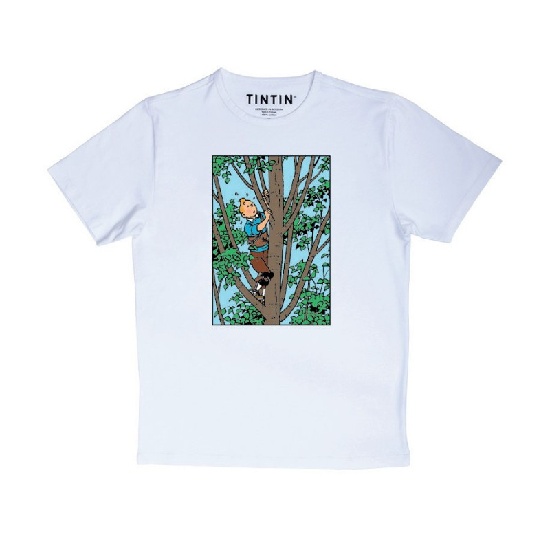 T SHIRT TINTIN GRIMPE BLANC 8A