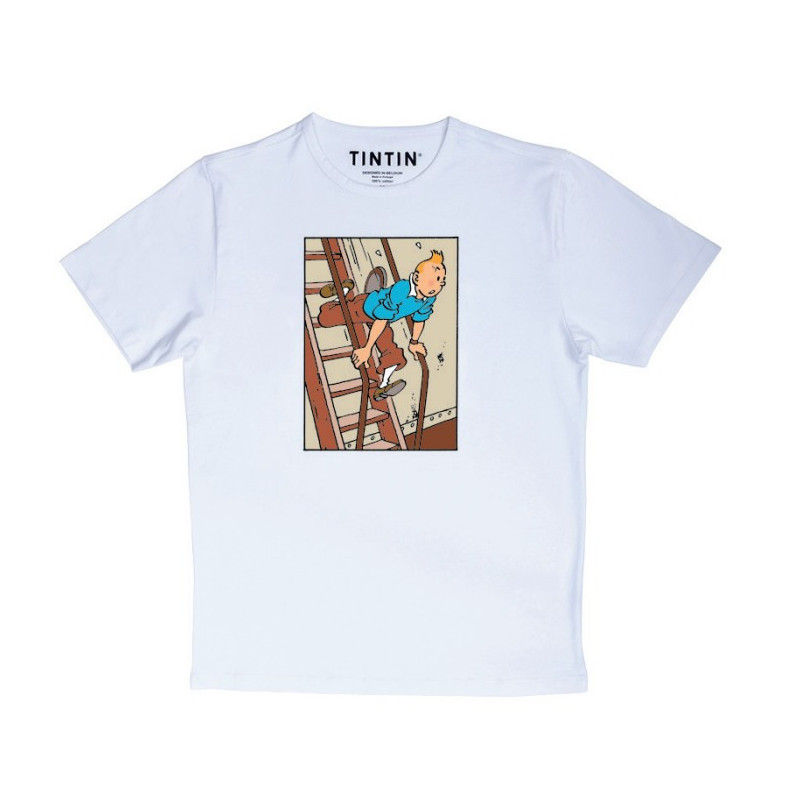 T SHIRT TINTIN ESCALIER BLANC XS