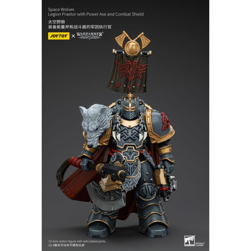 SPACE WOLVES LEGION PRAETOR WITH POWER AXE AND COMBAT SHIELD WARHAMMER