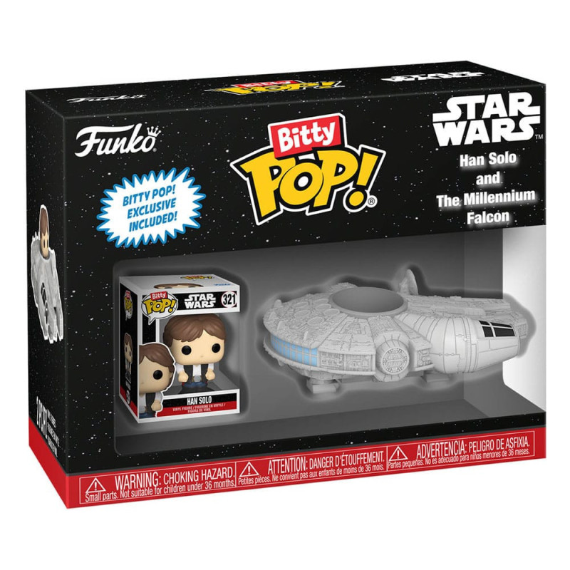 HAN SOLO WITH MILLENIUM FALCON STAR WARS BITTY POP RIDES VINYL FIGURIN