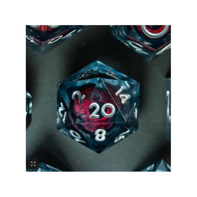 OEIL DEMONIAQUE SET DE DES JDR A COEUR LIQUIDE