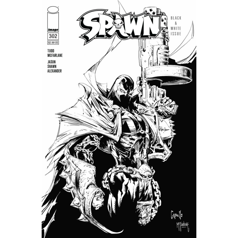 SPAWN  302 CVR C B W CAPULLO   MCFARLANE