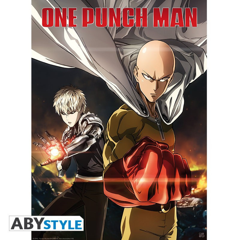 ONE PUNCH MAN  POSTER SAITAMA AND GENOS 52X38 CM