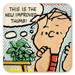 LINUS PEANUTS LOGOSHIRT COASTER NEW IMPROVED THUMB 10 X 10CM