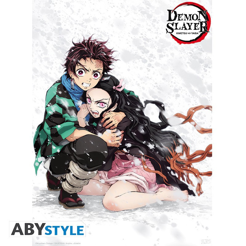 DEMON SLAYER  POSTER TANJIRO AND NEZUKO NEIGE 52X38 CM