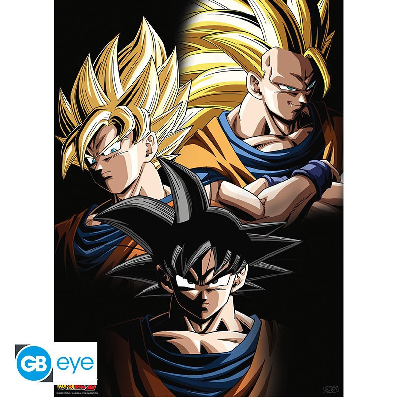 DRAGON BALL  POSTER TRANSFORMATIONS GOKU 52X38 CM