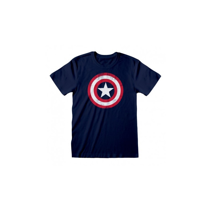 MARVEL CAPTAIN AMERICA SHIELD DISTRESSED TSHIRT TAILLE L