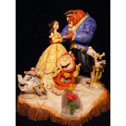 DISNEY TRADITIONS THE BEAUTY AND THE BEAST - TALE AS OLD AS TIME - WOOD CARVED STATUE