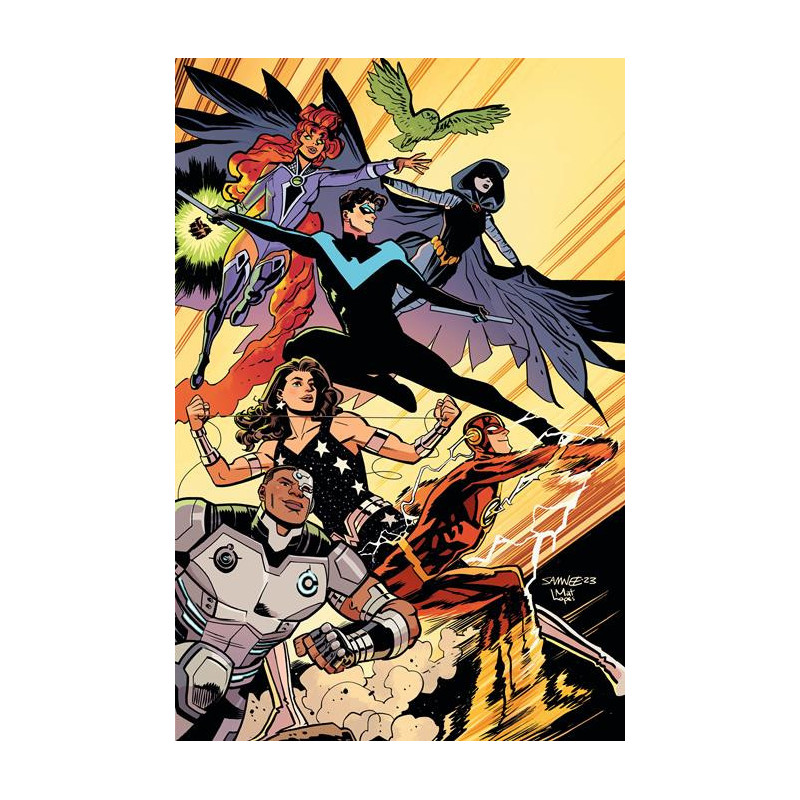 TALES OF THE TITANS  1  OF 4  CVR C CHRIS SAMNEE TITANS FOIL CARD STOC