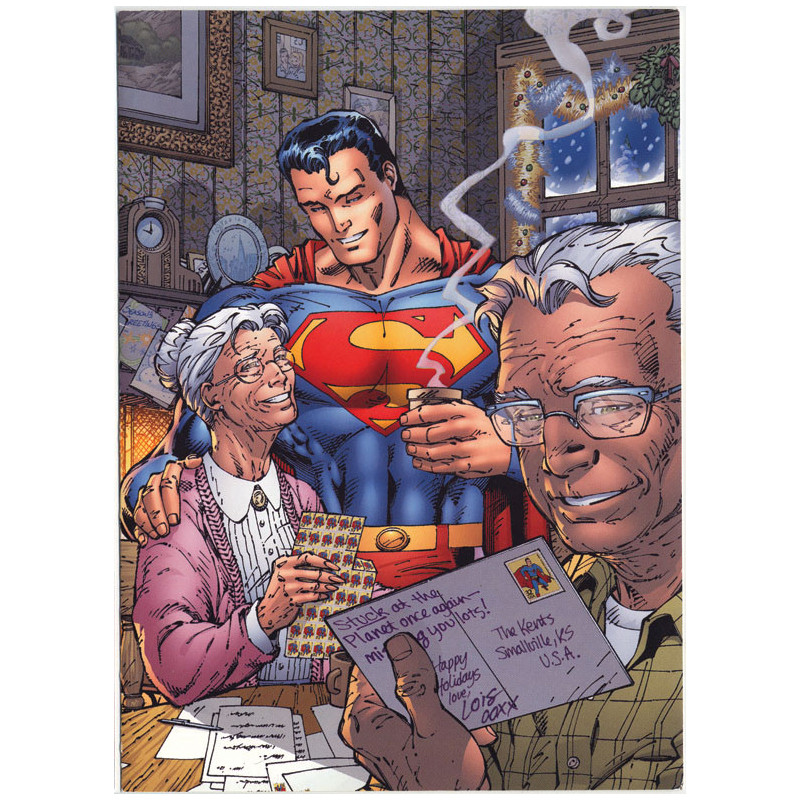 SUPERMAN  8 CVR D JIM LEE DC HOLIDAY CARD SPECIAL EDITION VAR
