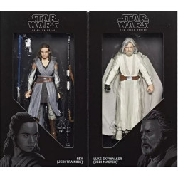 LUKE SKYWALKER JEDI MASTER AND REY JEDI TRAINING STAR WARS BLACK SERIE