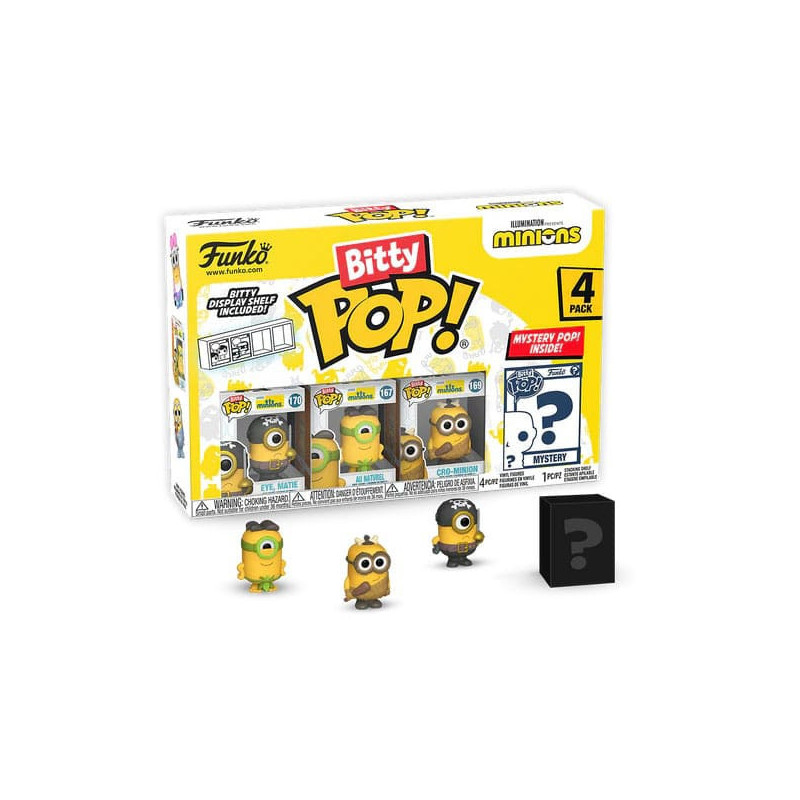 EYE MATIE MINIONS PACK 4 FIGURINES BITTY POP VINYL 2 CM