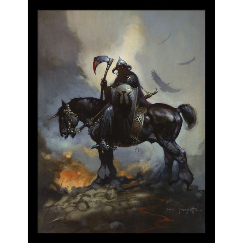 FRAZETTA DEATH DEALER 30 X 40 CM COLLECTOR PRINT FRAMED