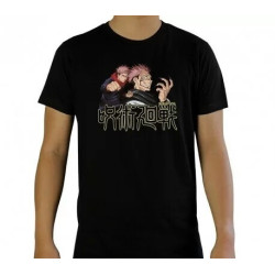 TSHIRT JUJUTSU KAISEN ITADORI ET SUKUNA NOIR TAILLE S