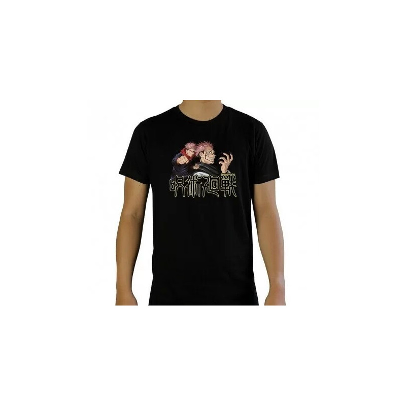 TSHIRT JUJUTSU KAISEN ITADORI ET SUKUNA NOIR TAILLE S