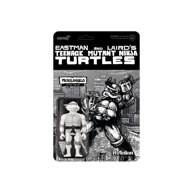 MICHELANGELO TMNT REACTION WV9 COMIC GREYSCALE ACTION FIGURE 10 CM