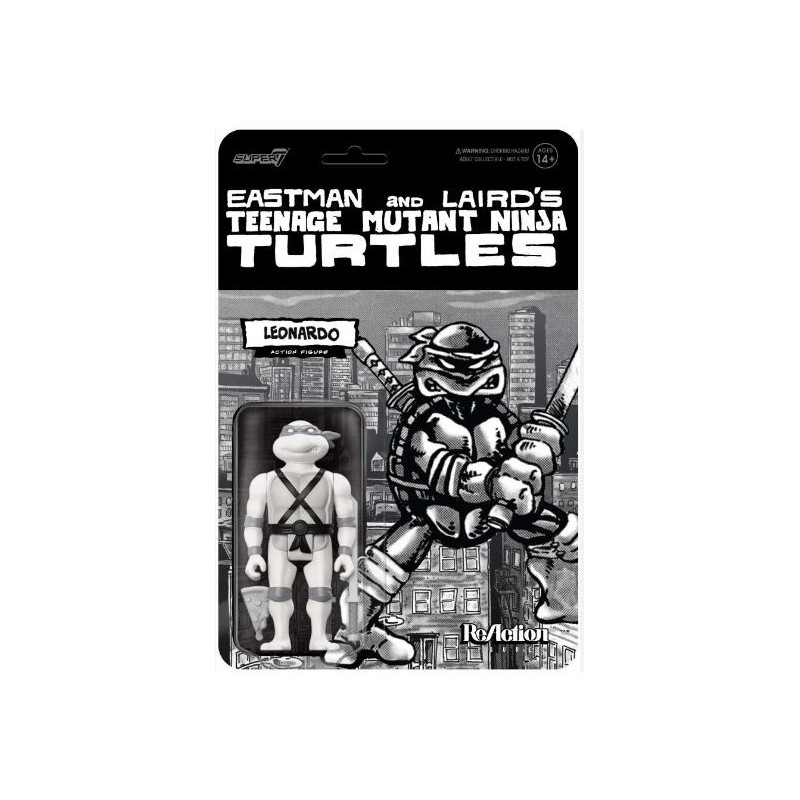 LEONARDO TMNT REACTION WV9 COMIC GREYSCALE ACTION FIGURE 10 CM