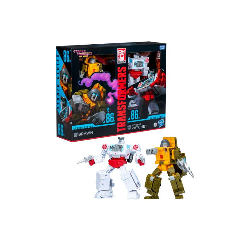 BRAWN AND AUTOBOT RATCHET TRANSFORMERS THE MOVIE PACK 2 ACTION FIGURES