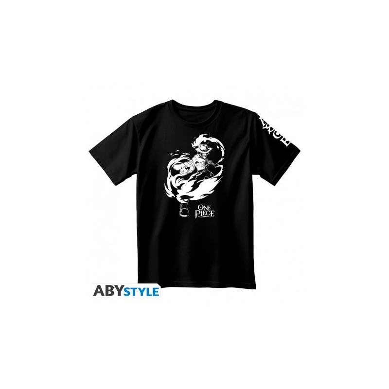 TSHIRT PORTGAS D ACE NOIR UNISEXE ONE PIECE TAILLE L