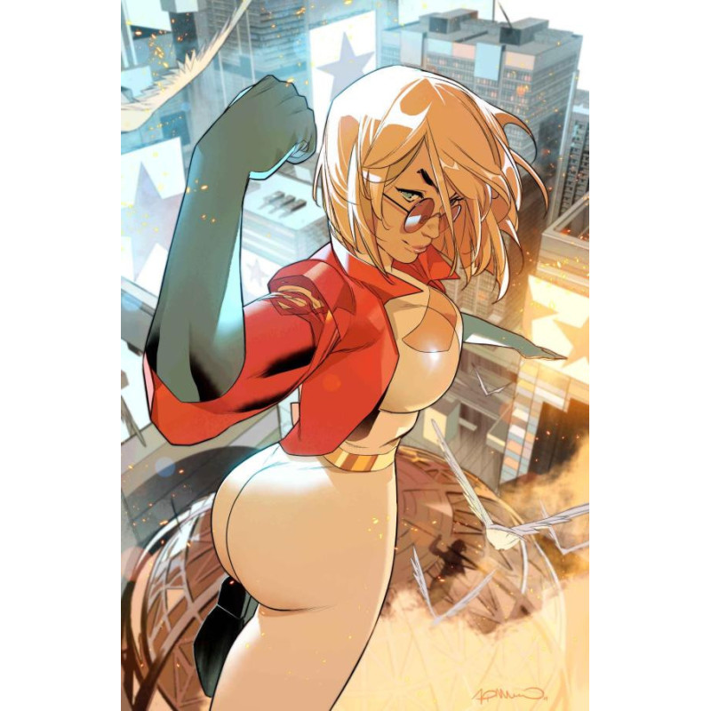 POWER GIRL  14 CVR C SIMONE DI MEO CARD STOCK VAR