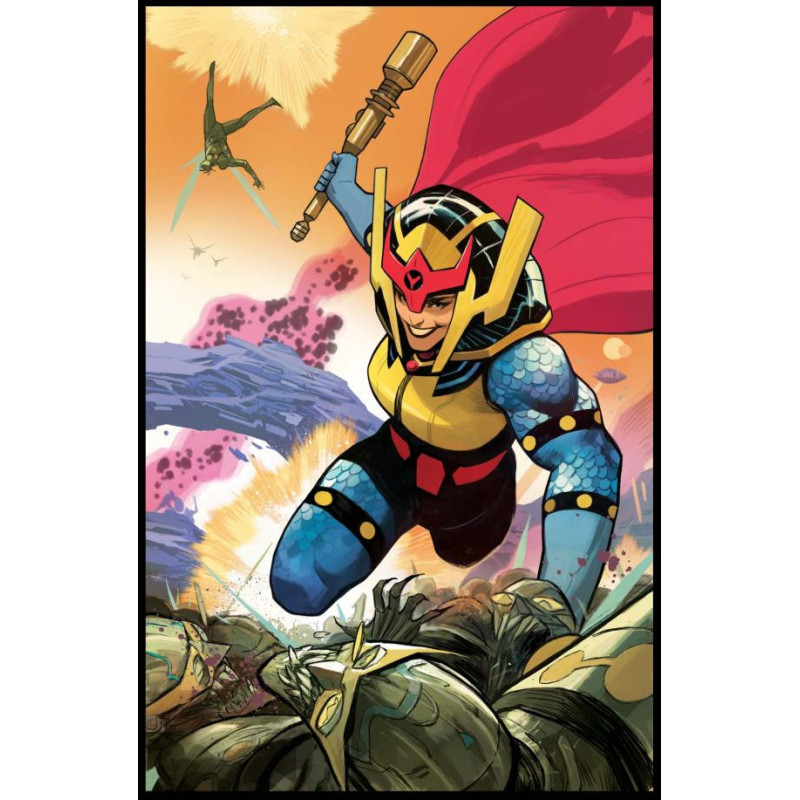 NEW GODS  3  OF 12  CVR B MIKE HUDDLESTON CARD STOCK VAR