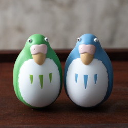 PACK 2 FIGURINES ROLYPOLY PERRUCHES BLEU ET VERT LE GARCON ET LE HERON