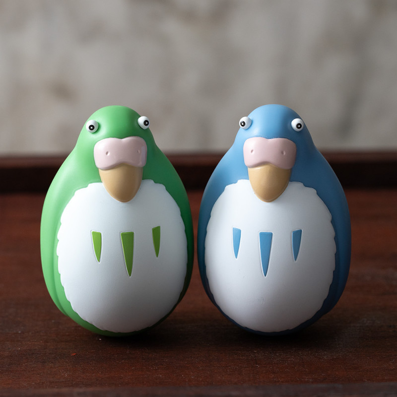 PACK 2 FIGURINES ROLYPOLY PERRUCHES BLEU ET VERT LE GARCON ET LE HERON