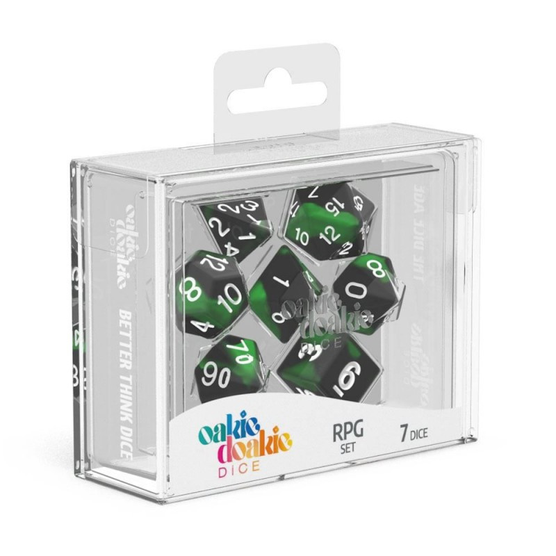 OAKIE DOAKIE DICE DES RPG SET GLOW IN THE DARK BIOHAZARD