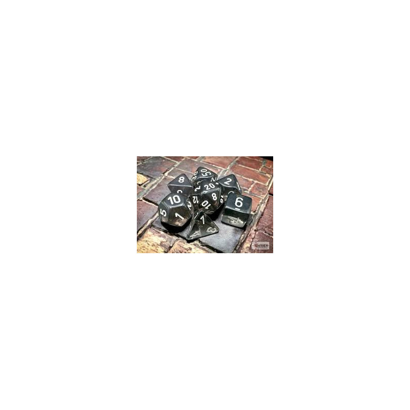 TRANSLUCENT SMOKE WHITE 7 DICE SET
