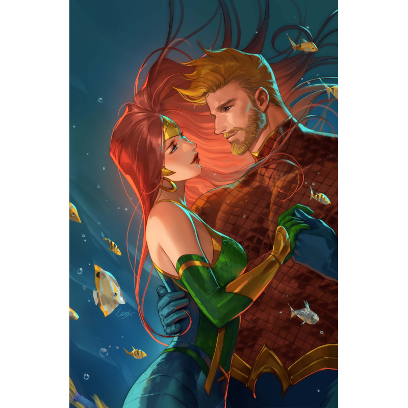 AQUAMAN  7 CVR C LESLEY LEIRIX LI CARD STOCK VAR