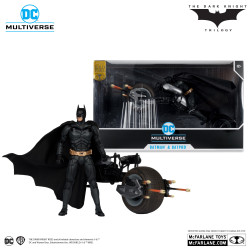 BATMAN AND THE BATPOD THE DARK KNIGHT DC MULTIVERSE FIGURINE AVEC VEHI