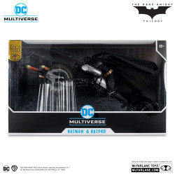 BATMAN AND THE BATPOD THE DARK KNIGHT DC MULTIVERSE FIGURINE AVEC VEHI